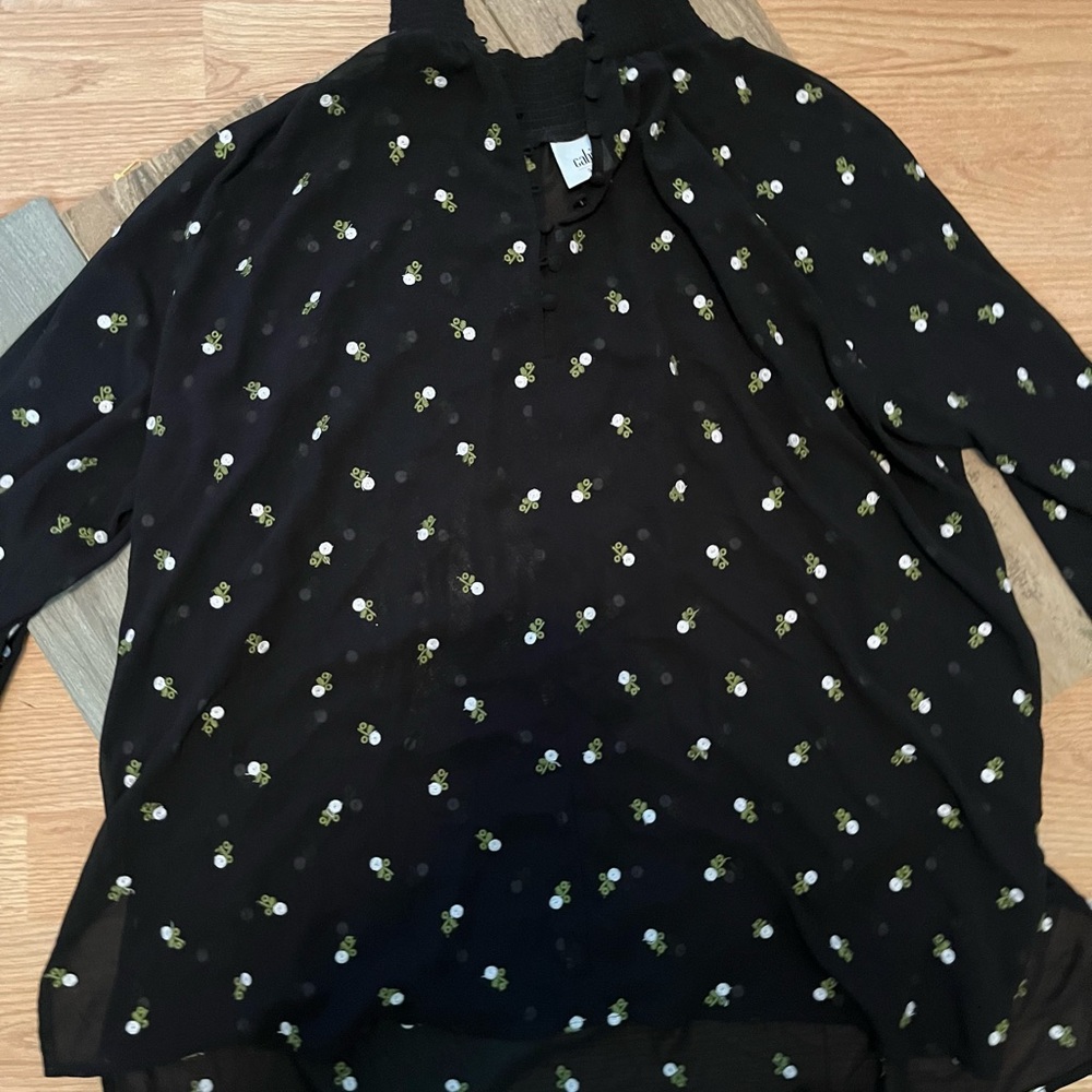 cabi sheer long sleeve top